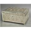 Image 1 : A late 19th/early 20th century Indian silver coloured metal jewellery box with plush lined fitted...