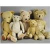 Image 1 : 5 old teddy bears, tallest 56cms Est. 150/250...