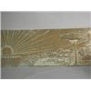 Image 2 : An Arts and Crafts copper embossed panel with sunbursts, houses and a windmill, 23.5cm x 110cm Es...