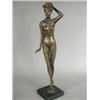 Image 1 : Marie Machen SPS, SWA bronze sculpture of a slender ballerina in leotards and bow tie with boater...