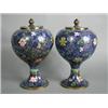 Image 1 : A pair of 20th century Chinese cloisonnT lidded vases, stamped to the underside 'China', 21cm hig...