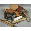 Image 1 : Nine various leather cartridge bags, four cleaning kits for 12 gauge, and a game carrier Est. 80/...