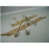 Image 1 : Two pairs of vintage wooden skis, and a pair of ski poles Est. 40/80...