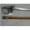 Image 1 : A George V Artillery Officers sword with an etched blade and leather scabbard Est. 140/180...