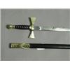 Image 1 : A Masonic sword by Kenning with etched blade, brass cross hilt and wood scabbard, with brass moun...