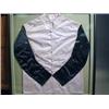 Image 1 : A racing jockey silk and cap signed by jockey Jamie Spencer and trainer Luca Cumani, mounted and...