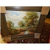 Image 1 : FRAMED OIL ON CANVASS - CREEK THROUGH THE FOREST