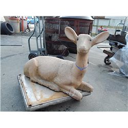 CONCRETE - LARGE DEER LAYING DOWN dolly not included