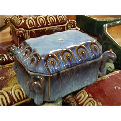 ORIENTAL POTTERY BOX - BLUE RECTANGLE