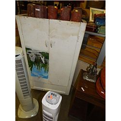HAND PAINTED WOOD CUPBOARD