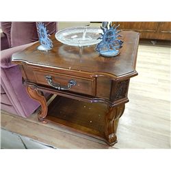 CHERRY WOOD SIDE TABLE WITH 1 DRAWER - NEW