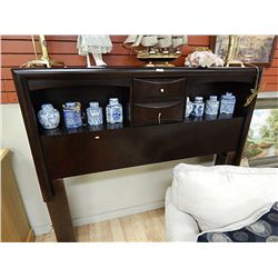 QUEEN - MAHOGANY HEADBOARD - WITH 2 DOORS