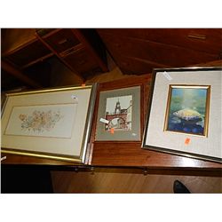FRAMED PICTURES - 3 TOTAL