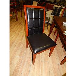 MAHOGANY & LEATHER DINING CHAIRS - 4 X BID