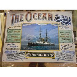 VINTAGE STYLE SIGN - HEAVY METAL - MADE IN GREAT BRITAIN - THE OCEAN INSURANCE