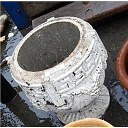 PLANT POTS - 1 WHITE PEDESTAL TOTAL