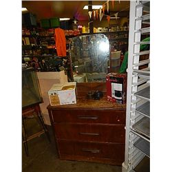 VINTAGE DRESSER WITH MIRROR - 3 DRAWER