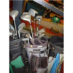 GOLF BAG AND CLUBS - BLACK & GREY