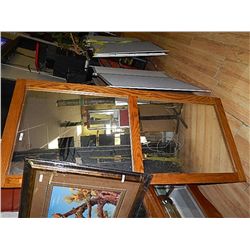 LARGE OAKED FRAMED MIRROR