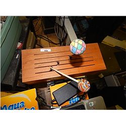WOOD BOX WITH 2 STICKS