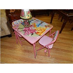 CHILD'S TABLE AND 2 CHAIRS