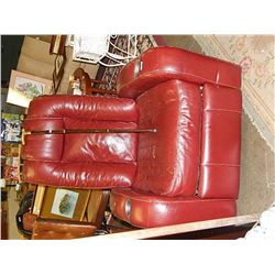 RED LEATHER RECLINER - from estate