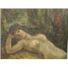 Image 1 : L Miguel 'RECLINING FEMALE NUDE' oil painting (impasto) on canvas, signed 44cm x 53cm Est. 400/60...