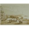 Image 1 : Early 19th Century Italian School THE PROMENADE IN NAPLES WITH VESUVIUS BEYOND sepia watercolour,...