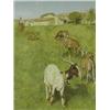 Image 1 : C. Williams GOATS AND MAID watercolour, bodycolour, signed, 24 x 16cm Est. 100/150...