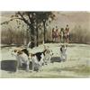 Image 1 : W. Norman Gaunt, 20th Century HOUNDS AND HUNTSMEN watercolour, signed bottom right, 35 x 46cm Est...