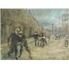 Image 1 : Dulcie Lambrick STREET FOOTBALL monogram D.L. bottom right, oil on canvas, framed, 50 x 60cm Est....
