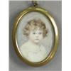Image 1 : An oval portrait miniature of a young girl on ivory, 5.5cm Est. 80/120...