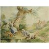 Image 1 : Evelyn Coles CHILDREN PLAYING BY A POND signed and dated 1897, watercolour, 24 x 38cm Est. 150/20...
