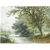 Image 1 : Warren Clark CATTLE GRAZING BESIDE A RIVER signed, watercolour, 22 x 40cm Est. 200/300...
