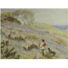 Image 1 : Albert Goodwin R.W.S. SHEEP ON THE DOWNS monogrammed and dated '90, watercolour with scratching o...
