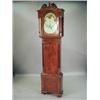 Image 1 : An early 19th century mahogany long case clock, the hood with swan neck cornice and baluster colu...