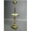 Image 1 : A cast brass adjustable standard lamp with a circular marble table surface, 20th century, 145cm h...
