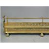 Image 1 : A Victorian brass fender with pierced decoration on paw feet, 1.5m long Est. 350/400...