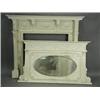 Image 1 : A painted pine and gesso chimney piece and over mantel mirror, 152cm wide Est. 100/200...