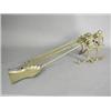 Image 1 : A set of three brass fire irons, with a pair of dogs, 19th century Est. 60/80...