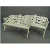 Image 1 : A pair of Coalbrookdale style Fern pattern cast iron garden seats with wooden slat seats. By J &...