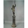 Image 1 : A good 19th century French cast iron figural lamp with painted decoration in the form of a young...