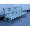 Image 1 : A Victorian garden bench, with iron ends and wooden slats, 1.98m wide Est. 700/900...