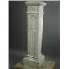 Image 1 : A late 19th century white veined square marble column with moulded decoration, 1.22m high Est. 30...