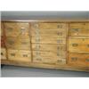 Image 1 : A late Victorian mahogany low chemists counter with an arrangement of eighteen drawers, with sunk...