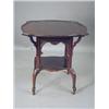 Image 1 : An Edwardian mahogany two tier table, with carved decoration, 73cm square Est. 200/300...