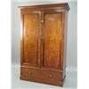 Image 1 : A Victorian mahogany two door wardrobe with a single base drawer, 206cm high, 133cm wide Est. 400...