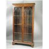 Image 1 : An Edwardian mahogany bookcase with Georgian mahogany astragal glazed doors, on bracket feet, 95...