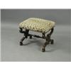 Image 1 : A Victorian mahogany 'X' frame stool, with leopard skin seat, 52cm Est. 300/500...