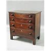 Image 1 : A 19th century mahogany crossbanded chest of four long graduated drawers, with turned handles, on...
